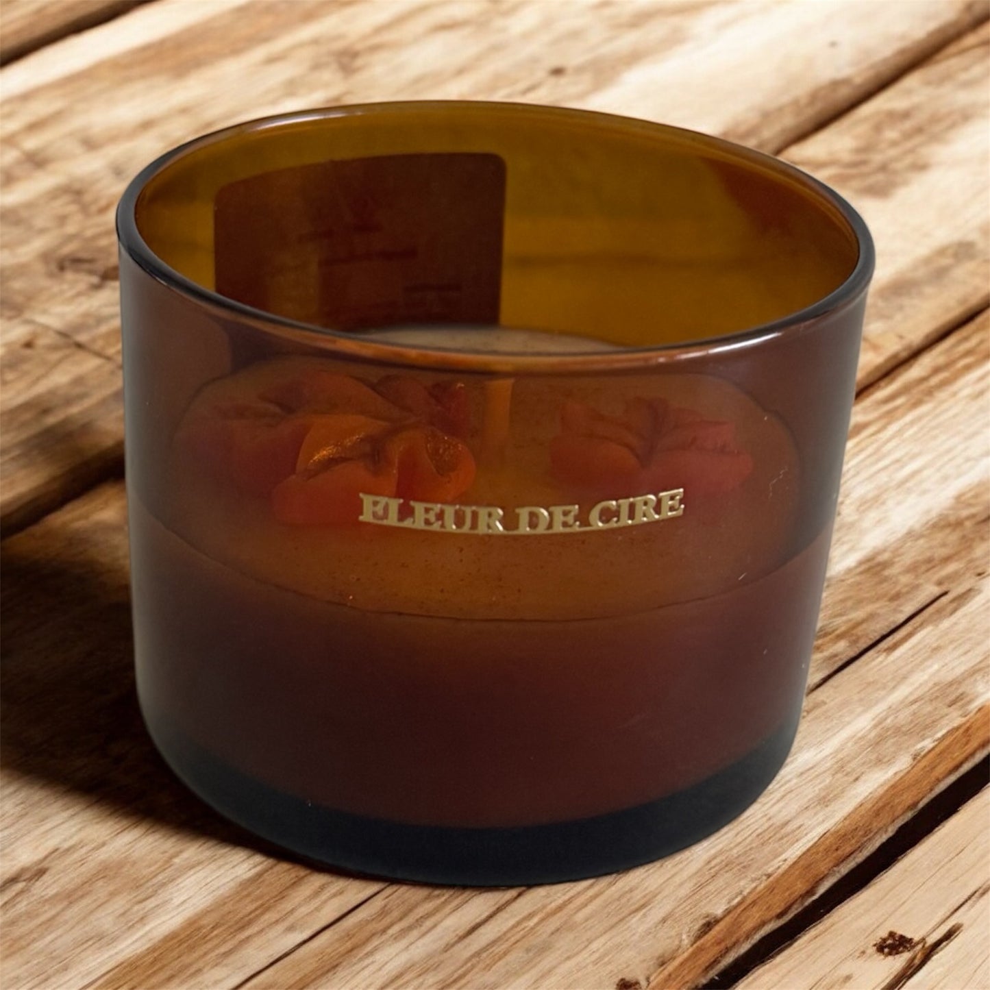 Bougie en pot ambré